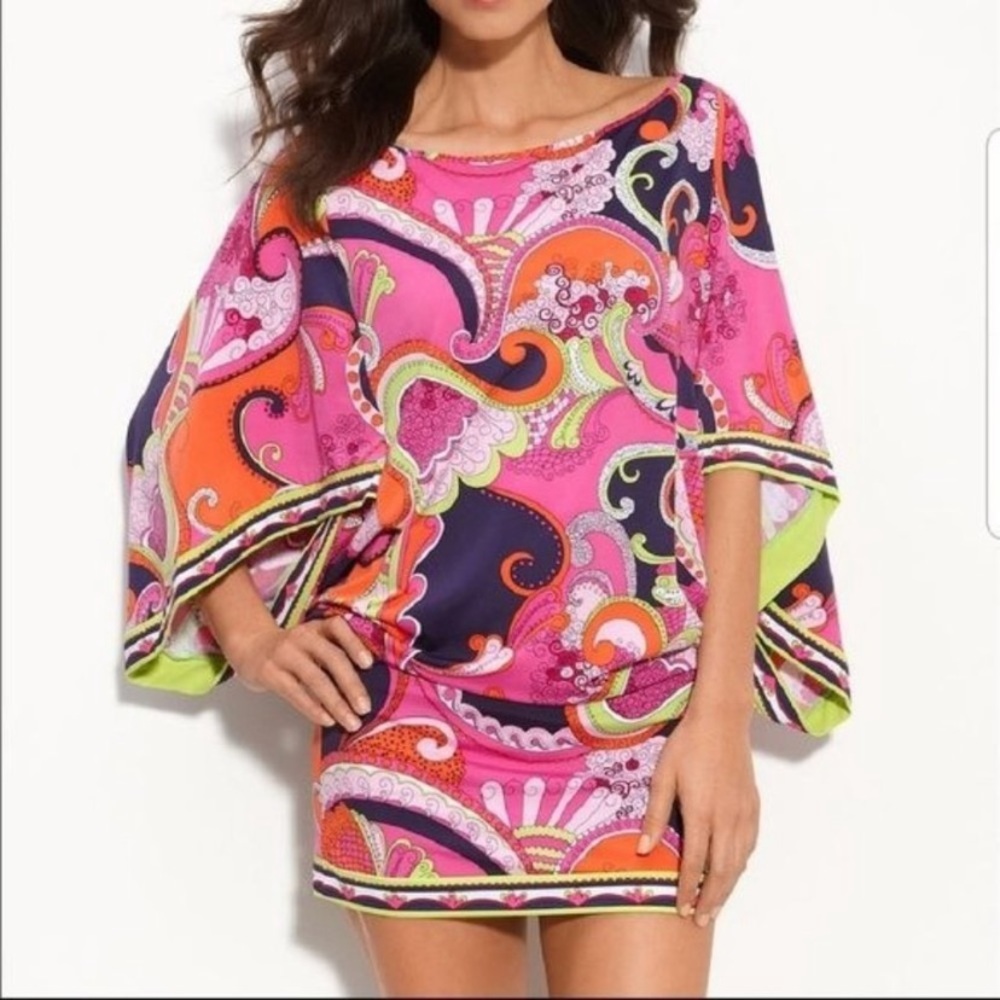 Trina Turk French Riviera Tunic swimsuit cover up size medium.